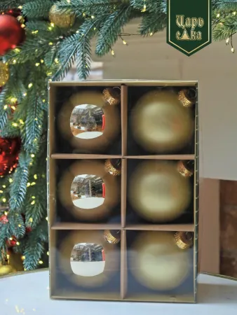 Набор елочных шаров золотой 6 шт