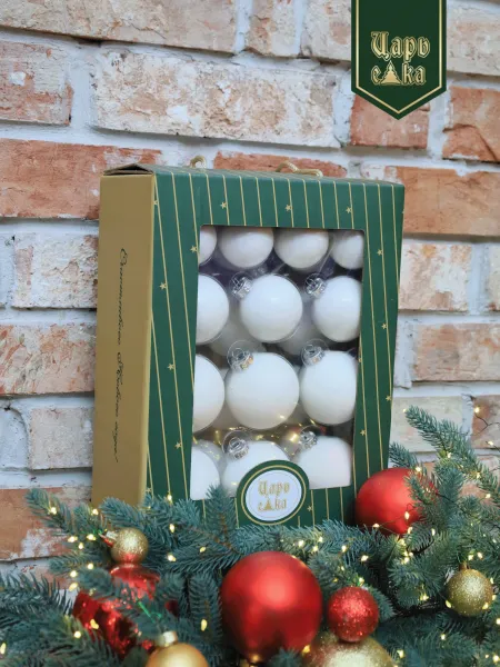 Набор елочных шаров белый 26 шт