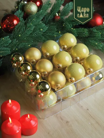 Набор елочных шаров золотой 26 шт