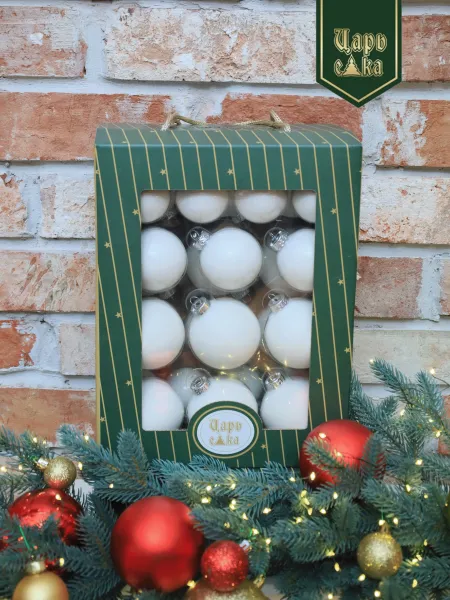 Набор елочных шаров белый 26 шт