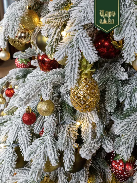 Новогодняя стеклянная елочная игрушка "Ананас" 