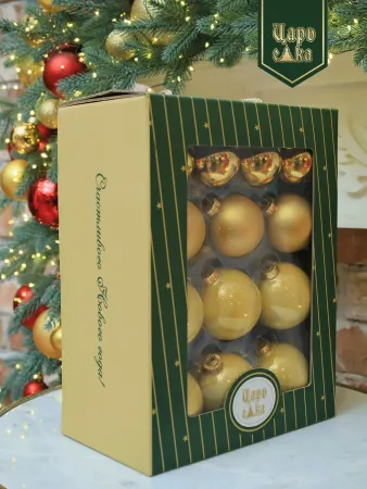 Набор елочных шаров золотой 26 шт