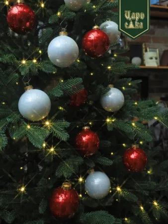 Набор елочных шаров красно-белый 6 шт