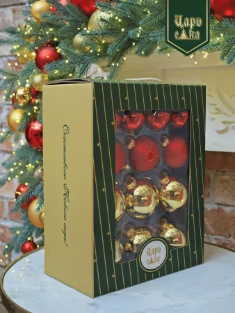 Набор елочных шаров красно-золотой 26 шт