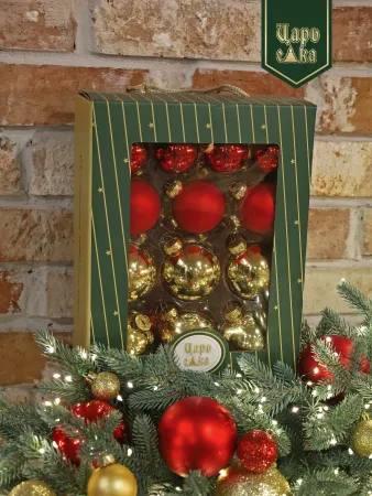 Набор елочных шаров красно-золотой 26 шт