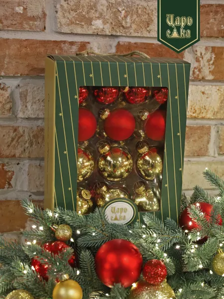 Набор елочных шаров красно-золотой 26 шт