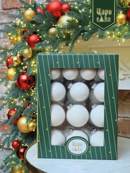 Набор елочных шаров белый 26 шт