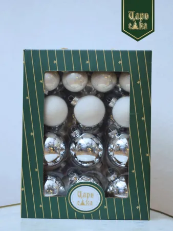 Набор елочных шаров серебряно-белый 26 шт