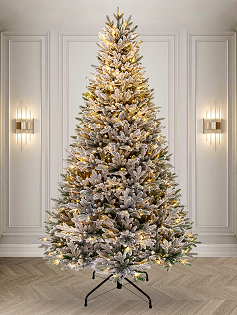 Ель искусственная Царь Елка Адель Алмазная заснеженная с освещением LED 210 см