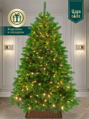 Искусственная новогодняя елка Царь Елка Царская с освещением LED 210 см